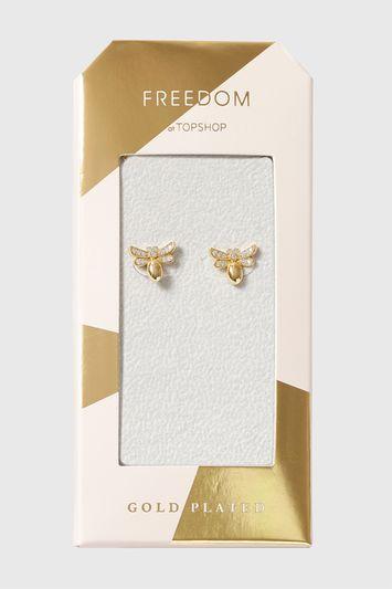 Topshop Gold Plated Bug Stud Earrings