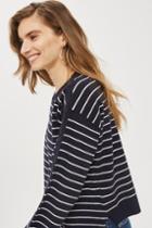 Topshop Asymmetric Hem Stripe Sweater