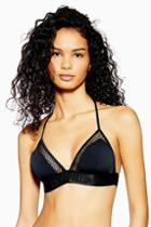 *mesh Tie Back Triangle Bikini Top By Calvin Klein