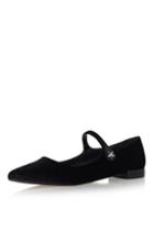 Topshop *kingdom Black Flat Court By Kg Kurt Geiger