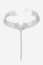 Topshop Metal Mesh Tie Choker Necklace