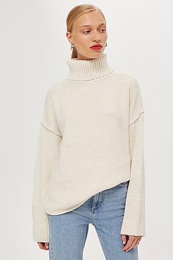 Topshop Supersoft Ribbed Roll Neck Jumper