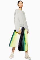 Topshop *tie Dye Pleated Skirt By Boutique