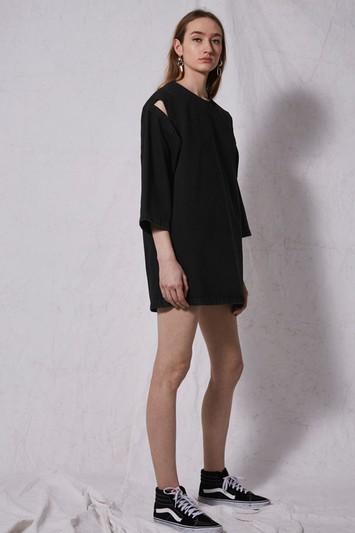 Topshop *denim Cut Out Tunic Dress By Boutique