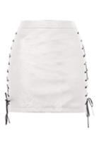 Topshop Lace Up Side Pu Skirt