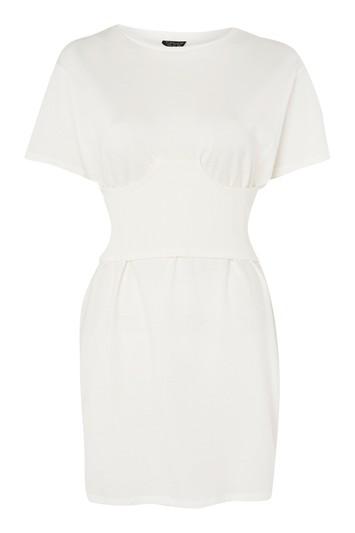 Topshop Corset Detail Tunic T-shirt