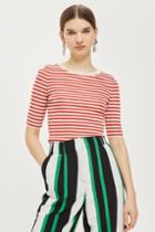Topshop Striped Knitted T-shirt