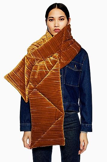 Topshop Velvet Puffer Scarf