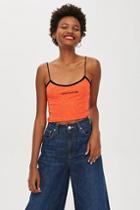 Topshop Petite 'unreal' Embroidered Cami Top