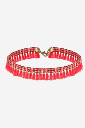 Topshop Neon Tassel Choker Necklace