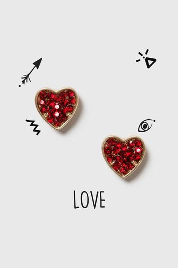 Topshop Love Heart Stud Earrings