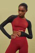 Topshop Cropped Mesh Sleeve Top By Ivy Park