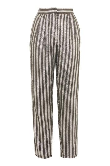 Topshop Sequin Stripe Trousers