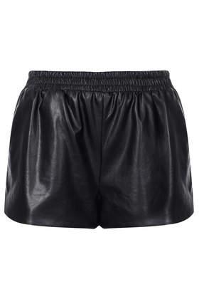 Topshop Black Faux Leather Shorts