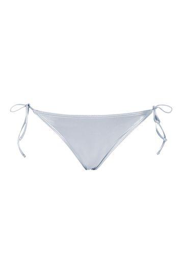 Topshop Metallic Tie Side Bikini Bottoms