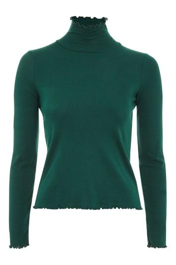 Topshop Petite Lettuce Roll Neck T-shirt