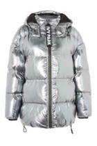 Topshop Pewter Bonded Puffa Jacket By Ivy Park