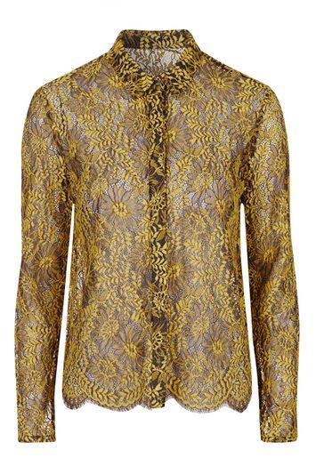 Topshop Luxe Lace Shirt