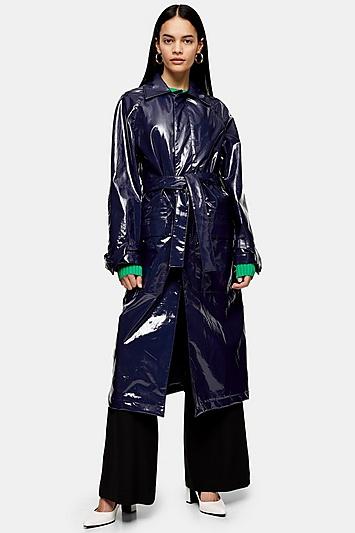 *faux Leather Vinyl Trench By Topshop Boutique
