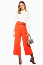 Topshop Petite Buckle Wide Trousers