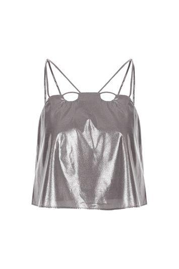 Topshop Petite Metallic Strap Cami Top