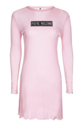 Topshop *glitter Mesh Dress By Ragged Priest