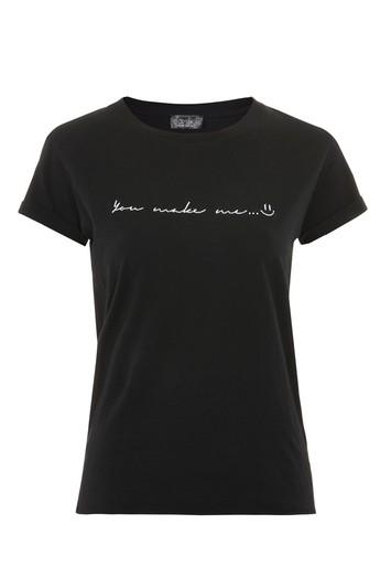 Topshop 'you Make Me Smile' Slogan T-shirt