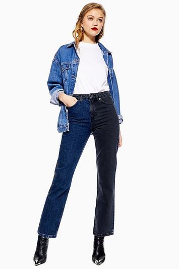 Topshop Blue Black Colour Block Jeans