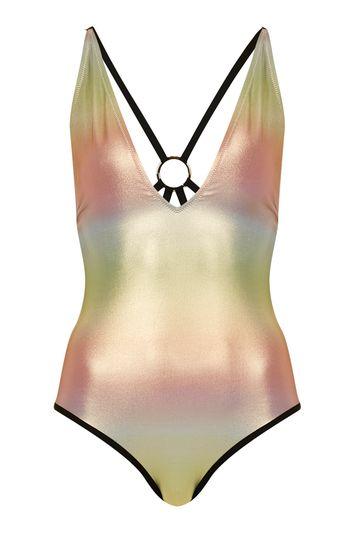 Topshop Ombre Metallic Swimsuit