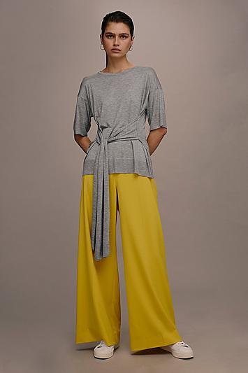 Topshop *grey Marl Tie Wrap T-shirt By Boutique