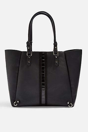 Topshop Mojo Crocodile Stripe Tote Bag