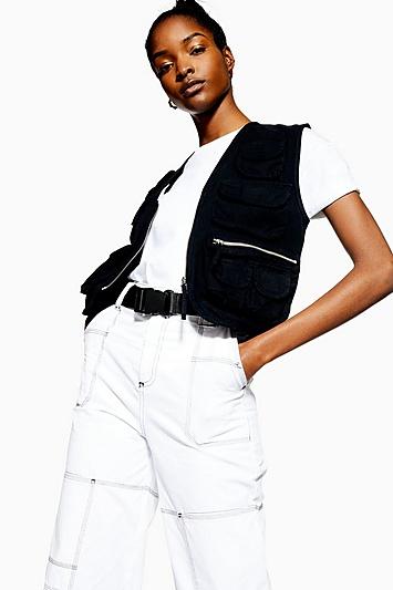 Topshop Black Fisherman Gilet