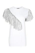 Topshop Tall Lace Ruffle T-shirt