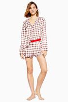 Topshop Red Check Woven Pyjama Short