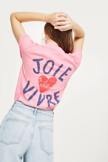Topshop 'love Joie De Vivre' Slogan T-shirt