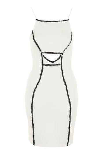 Topshop Chevron Cut-out Mini Dress