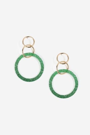Topshop Glitter Circle Drop Earrings