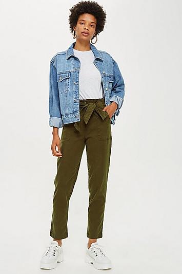 Topshop High Waist Utility Cargo Trousers