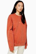 Topshop Coral Make An Impact Sweatshirt