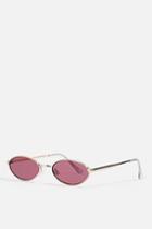 Topshop Slender Oval Gold And Plum Sunglasses
