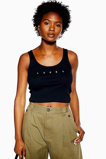 Topshop Petite Lucky Picot Vest
