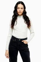 Topshop Tall Knitted Marl Funnel Neck Top
