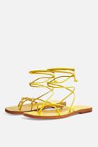 Topshop Forest Yellow Wrap Sandals