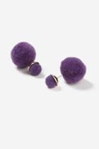 Topshop Pom Pom Front And Back Earrings