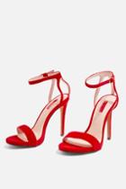 Topshop Rapture Red Two Part Skinny Heeled Sandals