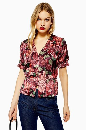 Topshop Gold Rush Tea Blouse