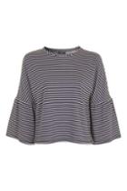 Topshop Petite Striped Bell Sleeve T-shirt