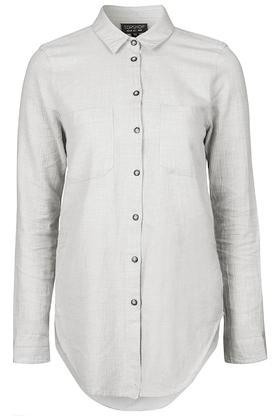 Topshop Petite Herringbone Chambray Shirt