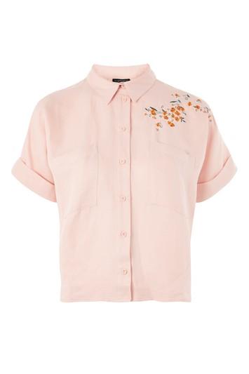 Topshop Panther Embroidered Shirt