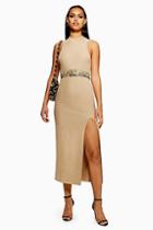 Topshop Ottoman Metallic Thread Dress